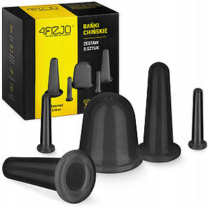 Вакуумні масажні банки 4FIZJO силіконові для тіла (китайські/антицелюлітні банки) 5 шт 4FJ0344 Poland