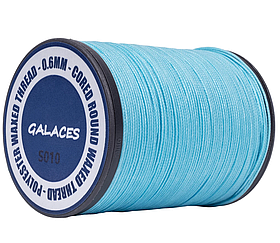 Galaces 0.60мм блакитна (S010) нитка кругла плетена з 8 ниток вощена по шкірі