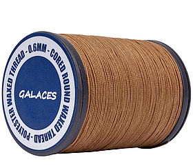 Galaces 0.60мм світло-коричнева (M248) нитка кругла плетена з 8 ниток вощена по шкірі
