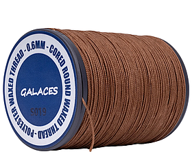 Galaces 0.60мм світло-коричнева (M204) нитка кругла плетена з 8 ниток вощена по шкірі