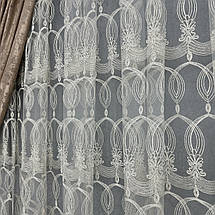 Фатинова тюль із кордовою вишивкою No116536 оптом золото, фото 4