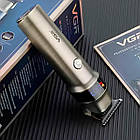 Машинка для стрижки з дисплеєм 5Вт + 3 насадки, від USB, VGR V-199 / Тример для стрижки / Тример чоловічий, фото 2