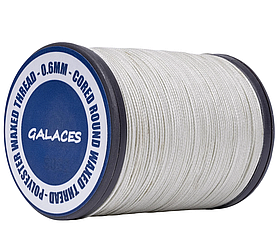 Galaces 0.60мм світло-сіра (S022) нитка кругла плетена з 8 ниток вощена по шкірі