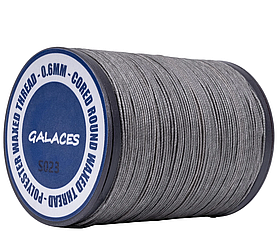 Galaces 0.60мм сіра (S023) нитка кругла плетена з 8 ниток вощена по шкірі