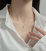 Срібний ніжний ланцюжок на шию, підвіска "Лунний Кристал" — срібло 925 проби EGYPT SILVER