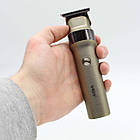 Машинка для стрижки з дисплеєм 5Вт + 3 насадки, від USB, VGR V-199 / Тример для стрижки / Тример чоловічий, фото 7