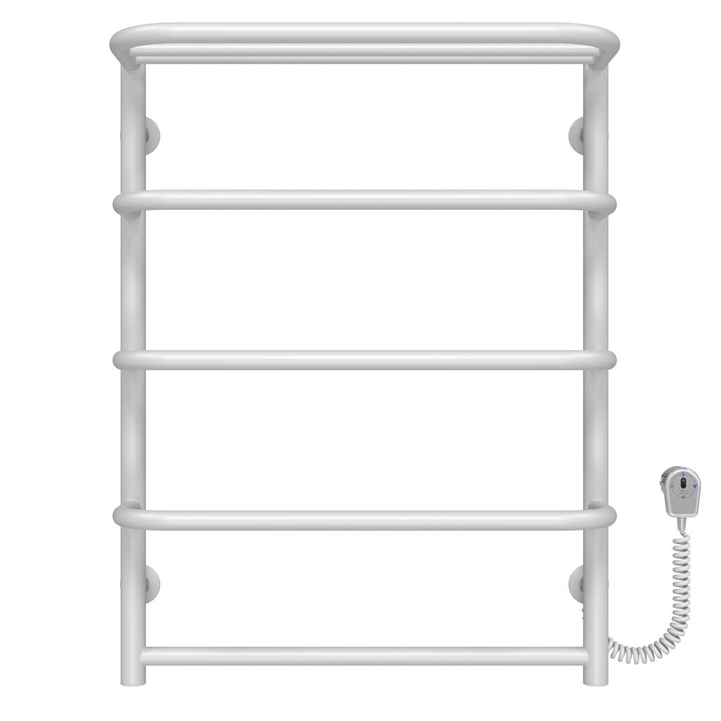 Рушникосушарка електрична Стандарт з полицею П5 500х700 Deffi фарбована сталь (Білий, EF16, Праве підключення), фото 1