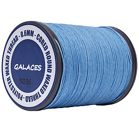 Galaces 0.60мм блакитна (S036) нитка кругла плетена з 8 ниток вощена по шкірі