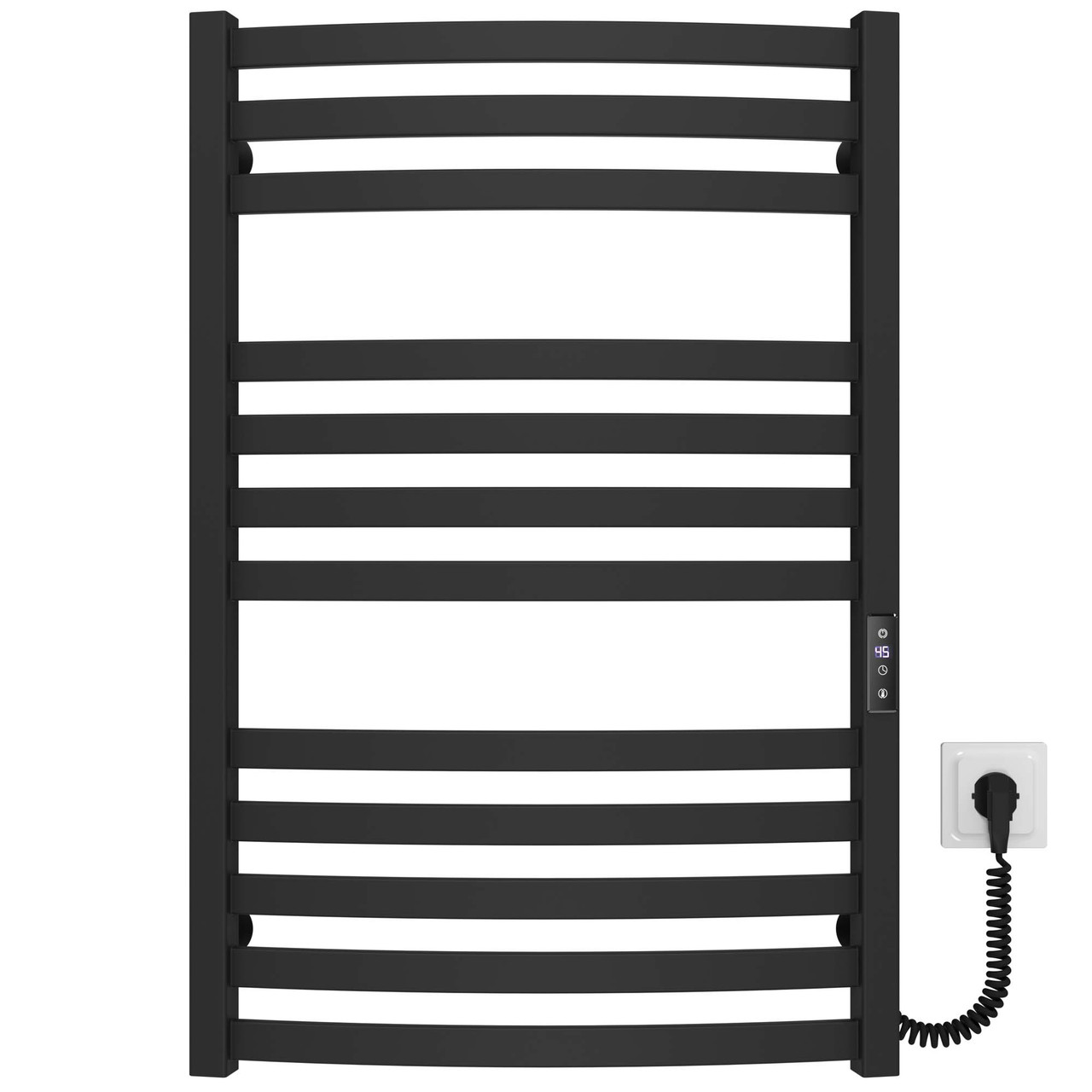 Рушникосушарка електрична Adriana П12 500х800 Deffi нержавіюча сталь (Чорний, JD04, Праве підключення), фото 1