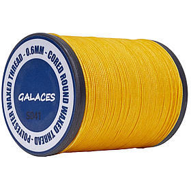 Galaces 0.60мм жовта (M249) нитка кругла плетена з 8 ниток вощена по шкірі