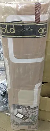 Принтована тканина 220 см для постільної білизни Бязь Gold Lux квадрати на кавовому, рулон 50 м Пакистан, фото 4