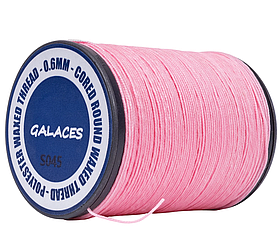 Galaces 0.60мм світло-рожева (S045) нитка кругла плетена з 8 ниток вощена по шкірі