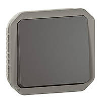 Вимикач кнопковий 10А з NO контактом, Legrand PLEXO IP55 антрацит (069810L)