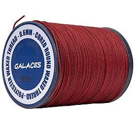 Galaces 0.60мм темно-червона (M221) нитка кругла плетена з 8 ниток вощена по шкірі
