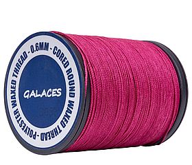 Galaces 0.60мм темно-рожева (S053) нитка кругла плетена з 8 ниток вощена по шкірі