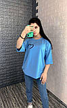 Літня жіноча футболка з гарним принтом сердечка, фото 2