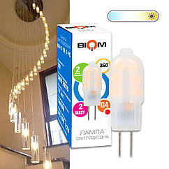 Світлодіодна лампа Biom G4 2 W 2835 PC 3000 K AC/DC12