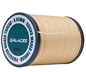 Galaces 0.65мм бежева (M105) нитка кругла вощений по шкірі