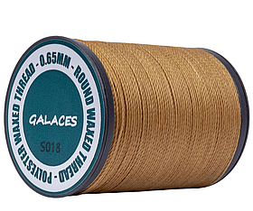 Galaces 0.65мм коньячна (M118) нитка кругла вощений по шкірі