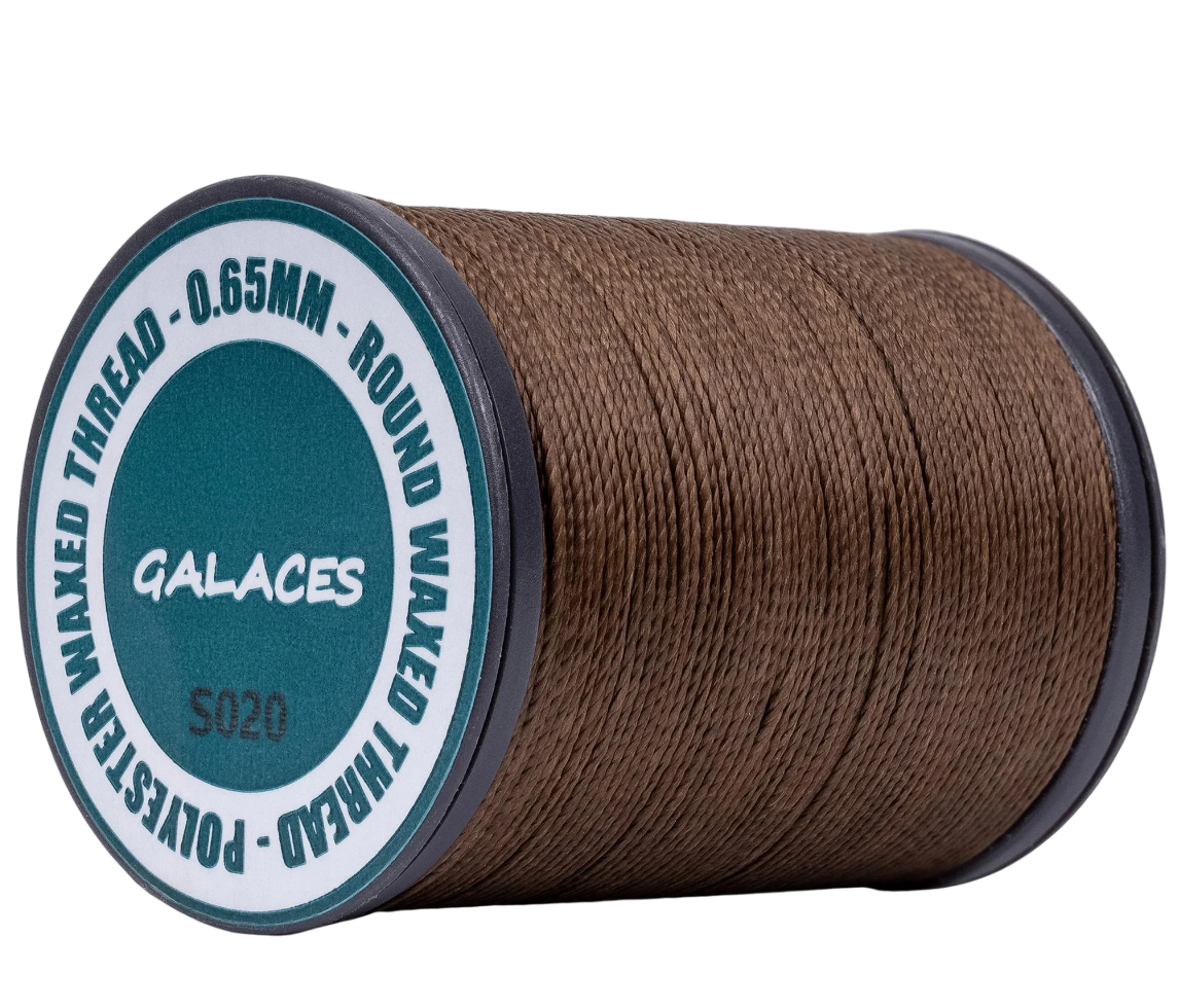 Galaces 0.65мм кавова (M120) нитка кругла вощений по шкірі, фото 1