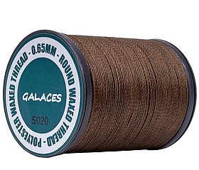 Galaces 0.65мм кавова (M120) нитка кругла вощений по шкірі
