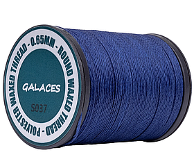 Galaces 0.65мм синя (M137) нитка кругла вощений по шкірі