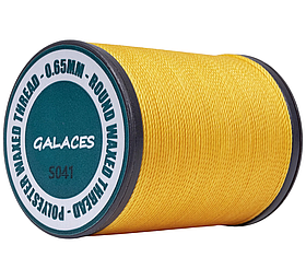 Galaces 0.65мм жовта (M141) нитка кругла вощений по шкірі