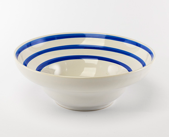 Тарілка для пасти v-420 ml, d-225 mm, h-80 mm, біла з синім кантом (Dovbysh) Довбиш DFZ Прованс 100579