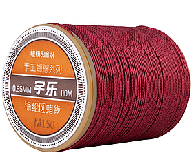 Galaces 0.65мм темно-червона (M150) нитка кругла вощений по шкірі