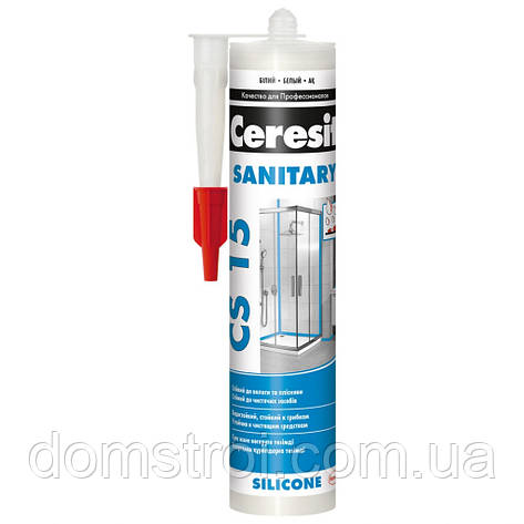 Герметик CERESIT CS-15 SANITARY (280 мл) білий, фото 1