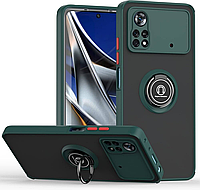 Протиударний чохол бампер GKK LikGus Magnetic Ring з підставкою для Xiaomi Poco X4 Pro 5G Green