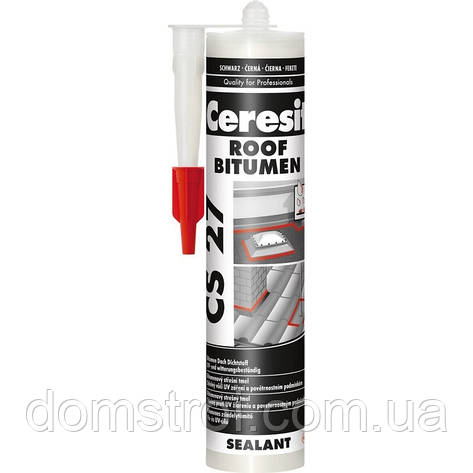 Герметик бітумний CERESIT CS-25 ROOF BITUMEN (280 мл) чорний, фото 1