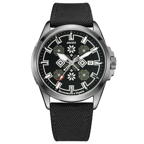 Awarder Embroidery Silver-Army Green Black Automatic 10ATM, фото 1