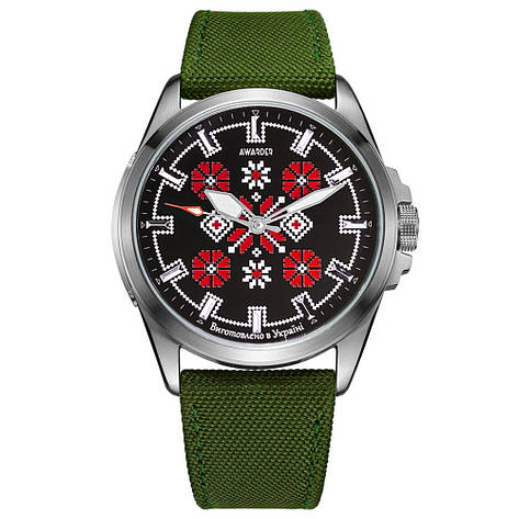 Awarder Embroidery Silver-Red Green Battery 10ATM, фото 1