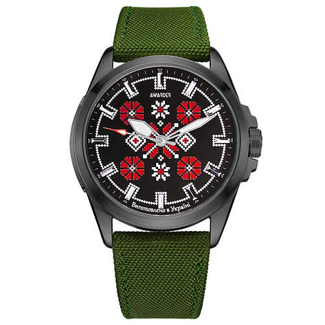 Awarder Embroidery Black-Red Green Battery 10ATM, фото 1