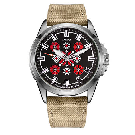 Awarder Embroidery Silver-Red Khaki Battery 10ATM, фото 1