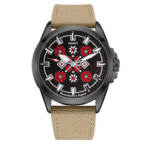 Awarder Embroidery Black-Red Khaki Battery 10ATM, фото 1