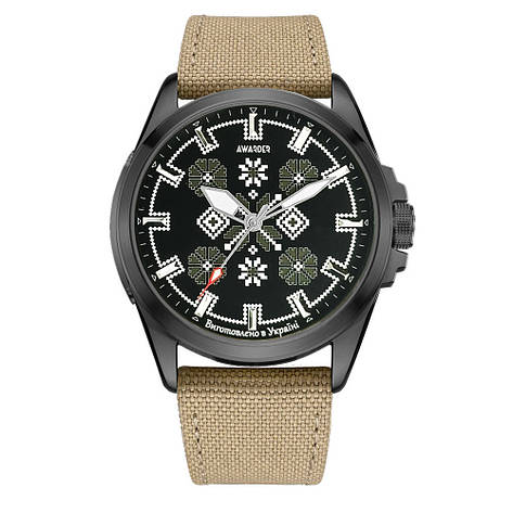 Awarder Embroidery Black-Army Green Khaki Battery 10ATM, фото 1