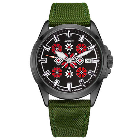 Awarder Embroidery Black-Red Green Automatic 10ATM, фото 1