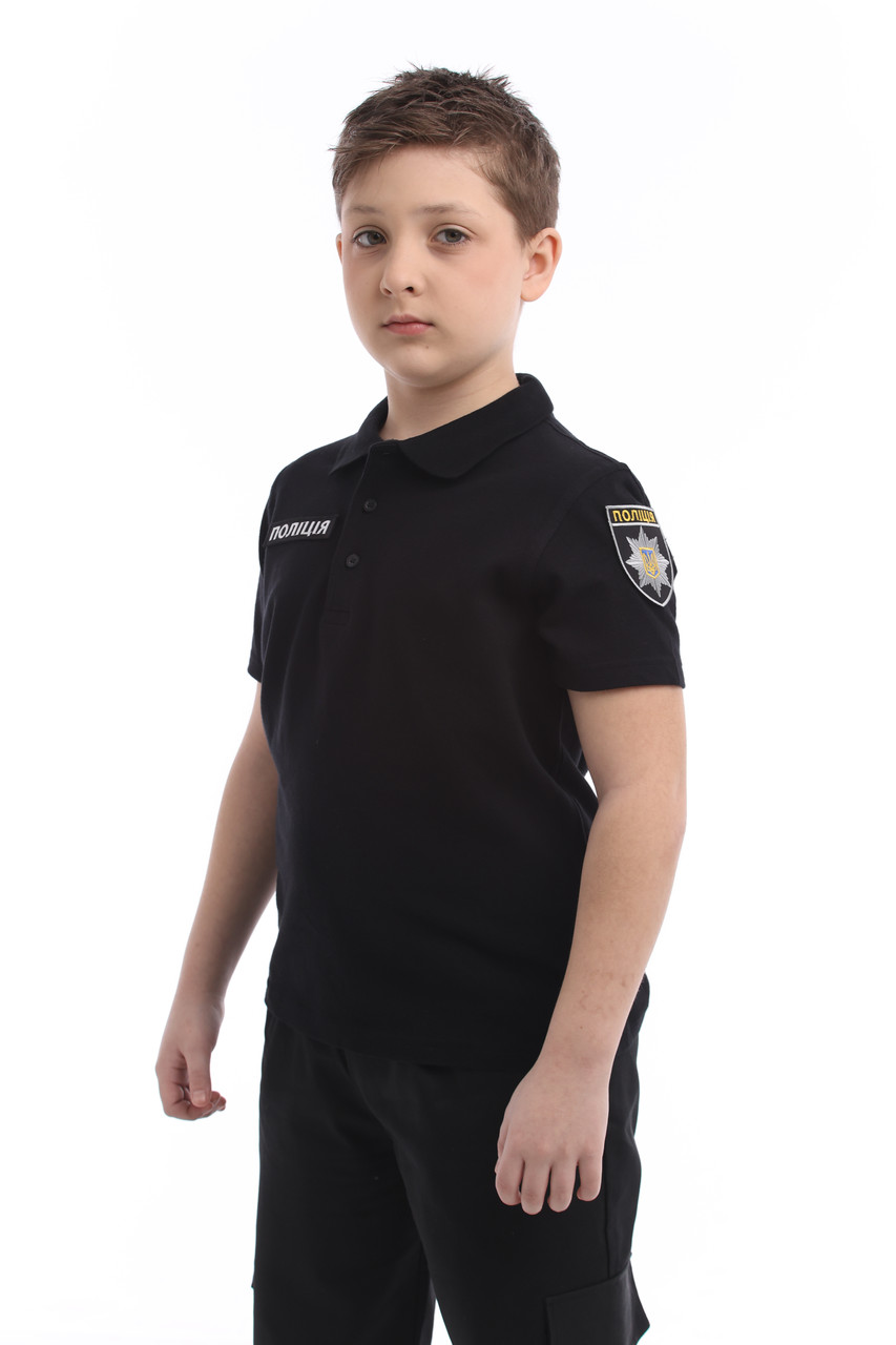 Футболка дитяча "Поліція" універсальна чорна / Костюм для дитячих фотосесій та ранків, карнавалу, фото 1