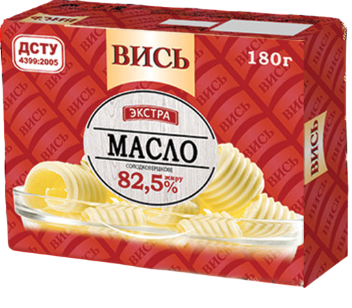 Масло солодковершкове екстра "Вись" 82,5%, 180г