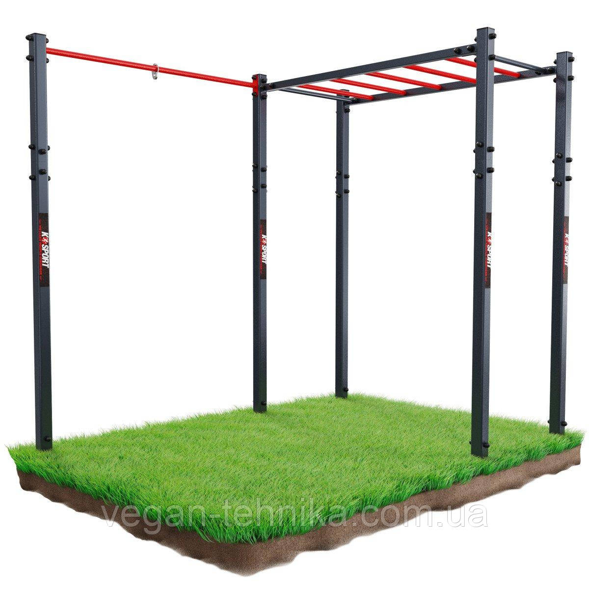 Горизонтальна драбина з турніком для підтягувань K-Sport KSOZ009 - вуличний тренажер для Street Workout, фото 1