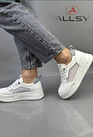 Жіночі білі кросівки на танкетці Alssy