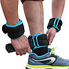Обважнювачі для рук і ніг неопренові обважнювачі манжети універсальні Newt 2 шт по 2 кг чорно-бірюзові, фото 6