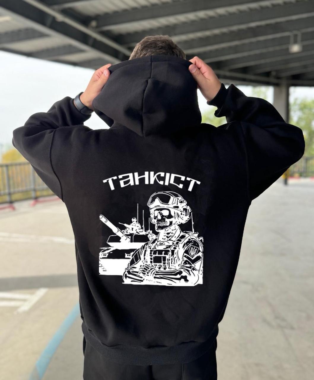 Зіп-Худі без флісу танкіст чорний