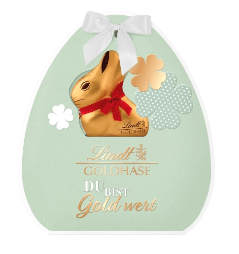 Пасхальний набір Lindt Goldhase Du bist Gold wert у зеленій упаковці 270г