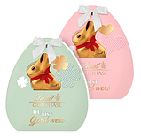 Пасхальний набір Lindt Goldhase Du bist Gold wert в рожевій упаковці 270г, фото 4