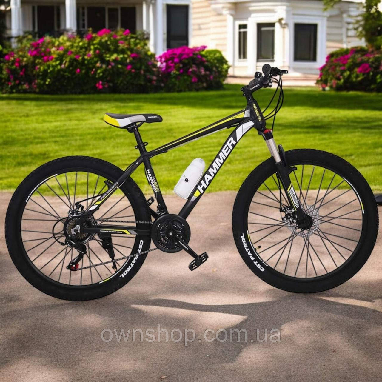 Стильний спортивний алюмінієвий велосипед S200, колеса 26*2.25, рама 17", чорно-жовтий
