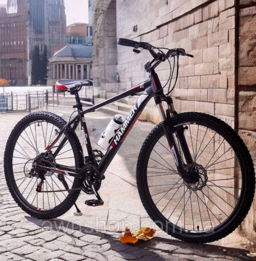 Стильний спортивний алюмінієвий велосипед S200, колеса 29*2,25, рама 19'', чорно-червоний