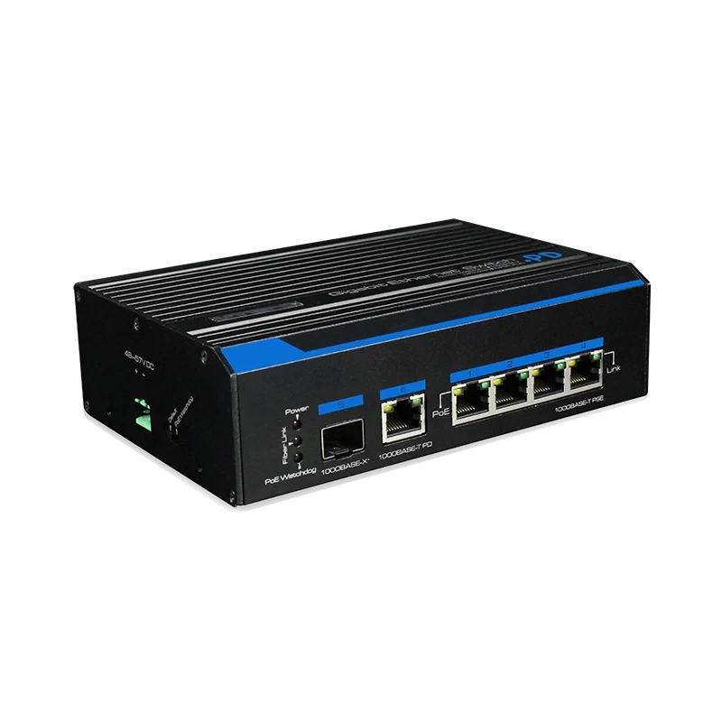 UTP7204GE-PD 4-портовий промисловий повногігабітний PoE-комутатор (60 Вт з живленням від HPoE)